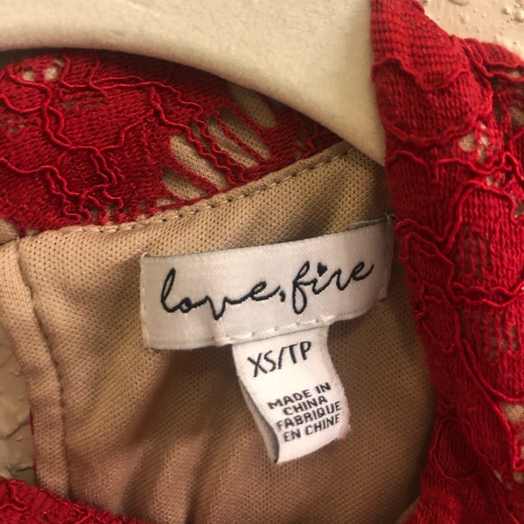 High-Neck Fancy Red Ruffled Top - Picture 6 of 6